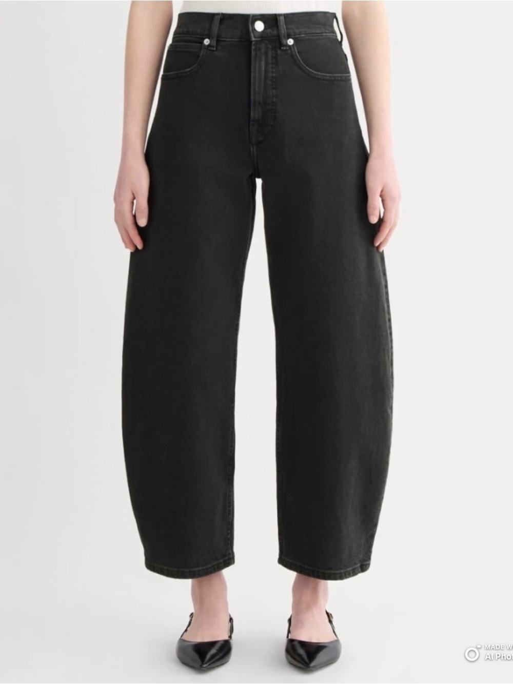 Everlane The Way High Curve Jean in Washed Black Size 28 NWT Barrel Leg Jeans